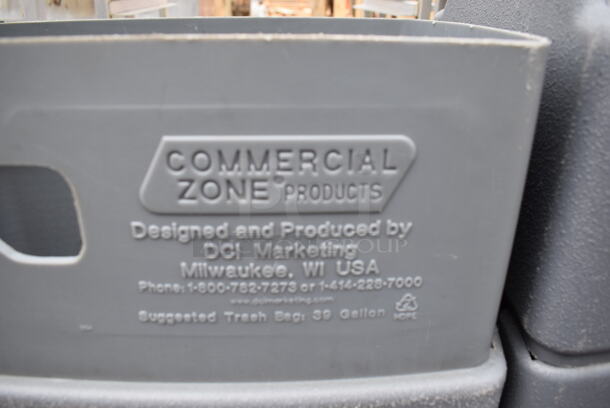 Commercial Zone Gray Poly Trash Can. 34x17x33 - Image 4 of 5