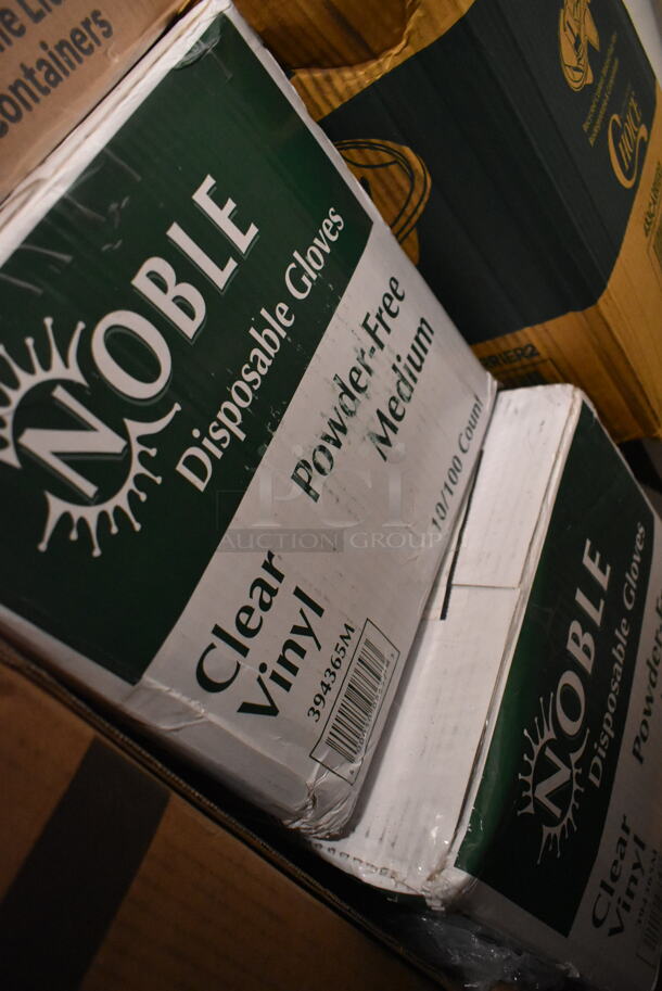 PALLET LOT of 25 BRAND NEW Boxes Including 433CARRIER Pulp Fiber 4 Cup Carrier, 394365M Noble Medium Gloves, 2 Box 128HD32BULK ChoiceHD 32 oz. Microwavable Translucent Plastic Deli Container - 480/Case, 5013858 Lavex Li'l Herc 55-60 Gallon 1.2 Mil 38" x 58" Low Density Medium-Duty Black Trash Bag / Can Liner - 100/Case, 129MCS38B Choice 38 oz. Black Rectangular Microwavable Heavy Weight Container with Lid 8 3/4" x 6 1/4" x 2" - 150/Case, 500CC12 Choice Clear PET Customizable Plastic Cold Cup - 12 oz. - 1000/Case, 500CFT Lavex White C-Fold Standard Weight Towel - 2400/Case, 127DM16BULK Choice 16 oz. Ultra Clear PET Plastic Round Deli Container - 500/Case, 129MCS28B Choice 28 oz. Black Rectangular Microwavable Heavy Weight Container with Lid 8 3/4" x 6 1/4" x 1 3/4" - 150/Case, 795PTOKFT3 Choice Kraft Microwavable Folded Paper #3 Take-Out Container 7 3/4" x 5 1/2" x 2 1/2" - 200/Case, 128HD12COMBO ChoiceHD 12 oz. Microwavable Translucent Plastic Deli Container and Lid Combo Pack - 240/Case, 274MBCKT26BK Lavex 26 Qt. Black Mop Bucket and Side Press Wringer Combo. 25 Times Your Bid!  - Image 5 of 12