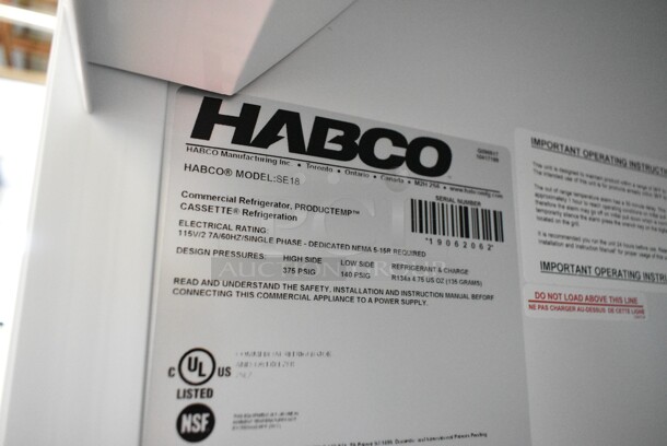 2019 Habco SE18 Metal Commercial Single Door Reach In Cooler Merchandiser w/ Poly Coated Racks. 115 Volts, 1 Phase. Tested and Working! - Image 4 of 4