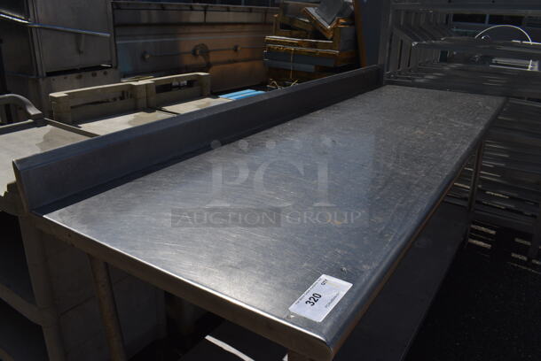 Stainless Steel Commercial Table w/ Under Shelf and Back Splash. 84x30x38 - Image 4 of 4