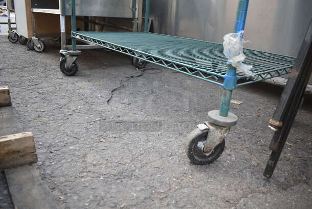 Green Finish 5 Tier Wire Shelving Unit on Commercial Casters. BUYER MUST DISMANTLE. PCI CANNOT DISMANTLE FOR SHIPPING. PLEASE CONSIDER FREIGHT CHARGES. - Image 2 of 2