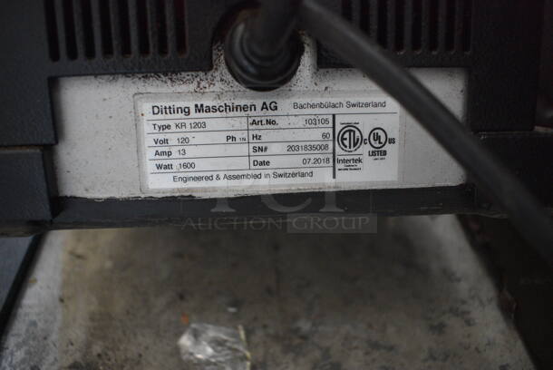 Ditting KR 1203 Metal Commercial Countertop Espresso Bean Grinder. 120 Volts, 1 Phase. 12x13x25. Tested and Working! - Image 5 of 5