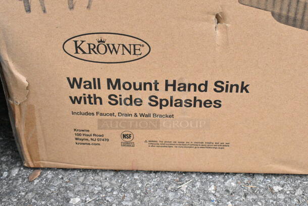 BRAND NEW IN BOX! Krowne HS-26L Stainless Steel 16" Wide Wall Mount Hand Sink.  - Image 2 of 3