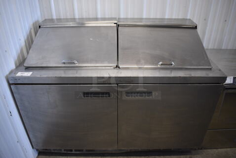 Delfield Stainless Steel Commercial Sandwich Salad Prep Table Bain Marie Mega Top on Commercial Casters. 60x32x46. Tested and Working!