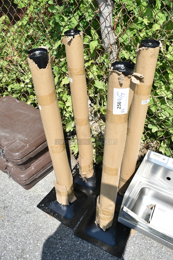 4 BRAND NEW SCRATCH AND DENT! Lancaster Table & Seating 427tbclrd337 Excalibur 3" Bar Height Outdoor Table Base Column. 4 Times Your Bid!  - Image 2 of 5