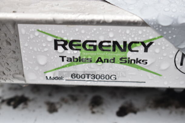 BRAND NEW SCRATCH AND DENT! Regency 600T3060G 30" x 60" 18-Gauge 304 Stainless Steel Commercial Work Table with Galvanized Legs and Undershelf - Image 5 of 5