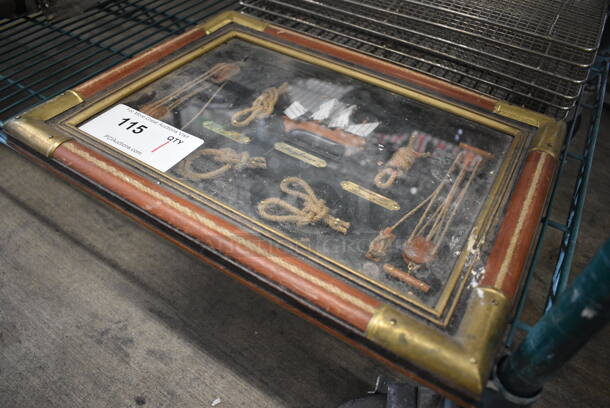 Framed Shadow Box w/ Various Nautical Figures Inside. 16x1x12.5 - Image 3 of 4