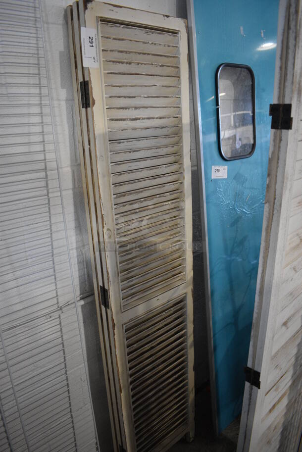 White Tri Fold Shutter Divider. Each Panel: 16x1x71 - Image 1 of 3