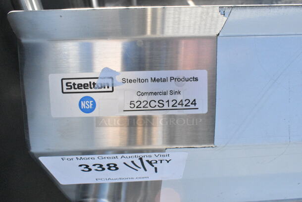 BRAND NEW SCRATCH AND DENT! Steelton 522CS12424 29 1/2" 18-Gauge Stainless Steel One Compartment Commercial Sink without Drainboard - 24" x 24" x 12" Bowl. - Image 7 of 7
