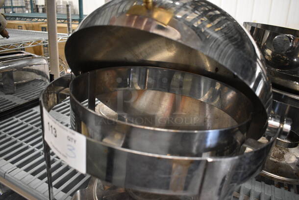 3 Metal Chafing Dish Frames w/ 3 Lids. No Drop Ins. 17x17x17. 3 Times Your Bid! - Image 3 of 4