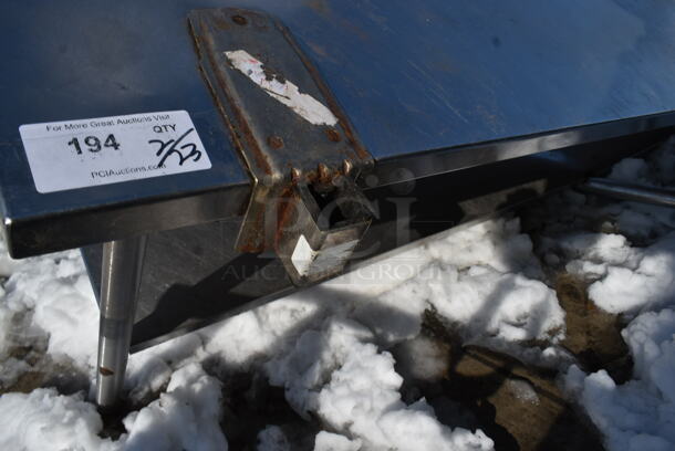 Stainless Steel Commercial Table w/ Under Shelf and Commercial Can Opener Mount. Missing 2 Legs. - Image 3 of 3