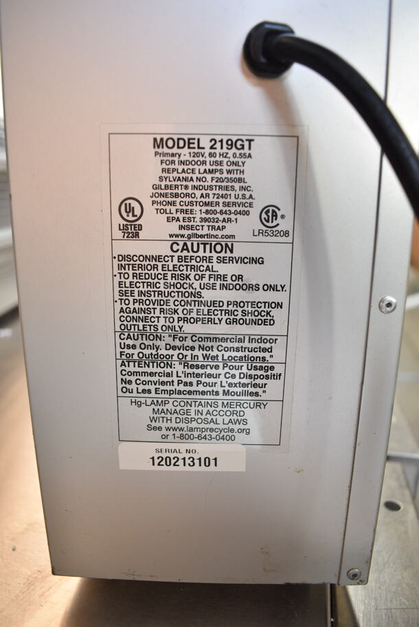 2 Gilbert 219GT Metal Bug Zapper. 120 Volts, 1 Phase. 2 Times Your Bid! - Image 5 of 6