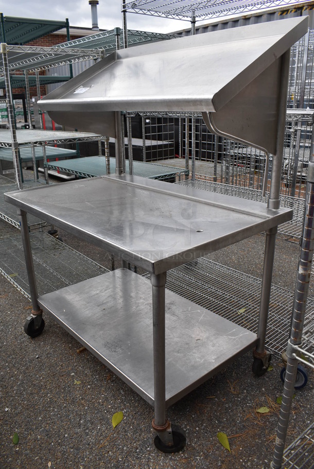 Stainless Steel Table w/ Over Shelf and Under Shelf on Commercial Casters. 48x30.5x63 - Image 3 of 7