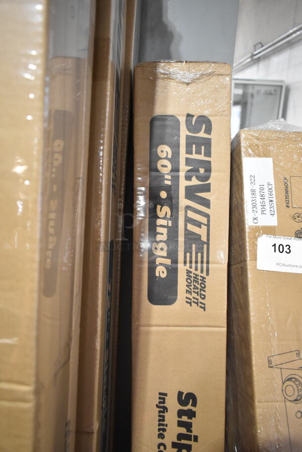 2 BRAND NEW IN BOX! ServIt 423SWI60CP Stainless Steel Commercial 60" High Wattage Strip Warmer with Adjustable Infinite Controls and Cord. 120 Volts, 1 Phase. 2 Times Your Bid! - Image 3 of 5