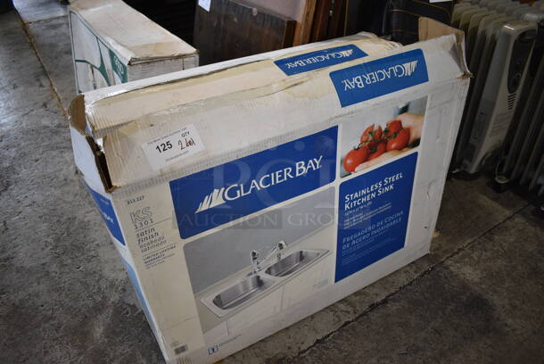 2 BRAND NEW IN BOX! Glacier Bay Stainless Steel 2 Bay Drop In Sink. 33x22x7. Bays 14x16x6. 2 Times Your Bid! - Image 2 of 4