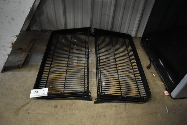 ALL ONE MONEY! Lot of 2 Black Wire Shelves.