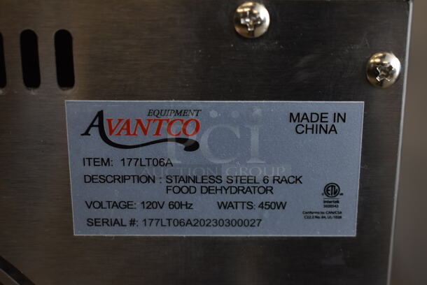 BRAND NEW SCRATCH AND DENT! Avantco 177LT06A Stainless Steel Commercial Food Dehydrator. 120 Volts, 1 Phase. Tested and Only Works On The Highest Heat Setting. - Image 8 of 8