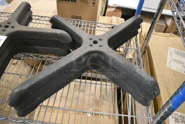 6 BRAND NEW! Black Metal Table Base Cross Feet. 22x22x2, 24x30x2. 6 Times Your Bid! - Image 3 of 3