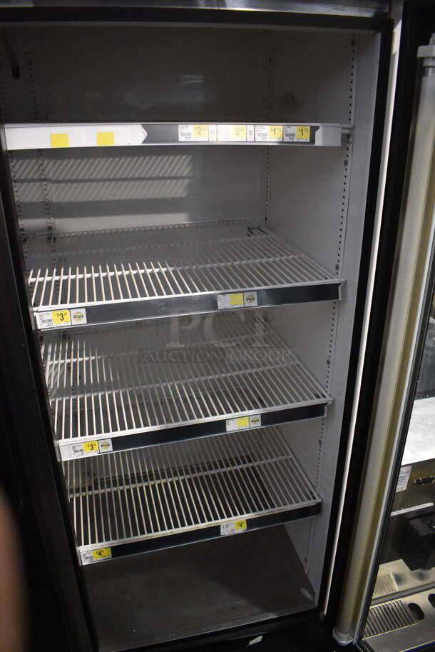 True GDM-72 Commercial Reach In Floor Style Triple Swing Glass Door Merchandiser Cooler In Black With Polycoated Racks. 115V/ 1 Phase Tested And Working - Image 6 of 7