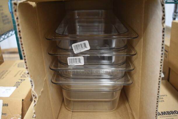 ALL ONE MONEY! Lot of 22 BRAND NEW IN BOX! Cambro Clear Poly 1/3 Size Drop In Bins. 1/3x4