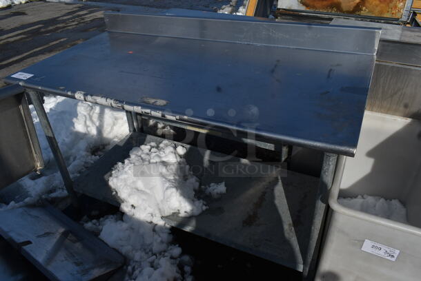 Stainless Steel Commercial Table w/ Under Shelf and Back Splash. - Image 1 of 4