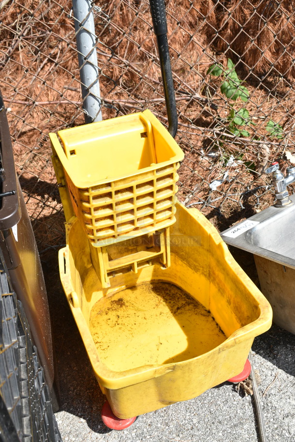 ALL ONE MONEY! Lot of Various Items Including Yellow Mop Bucket, Brown Slim Jim Trash Can, Baskets and Milk Crates - Image 2 of 12