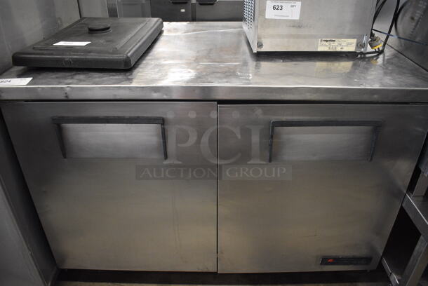 True Model TUC-48 Stainless Steel Commercial 2 Door Undercounter Cooler. 115 Volts, 1 Phase. 48x30.5x37. Tested and Working!