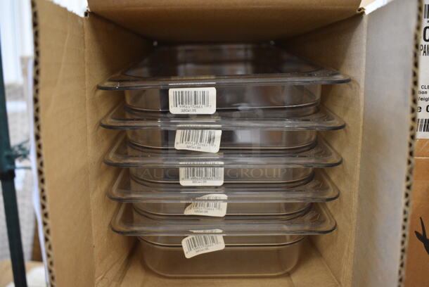 ALL ONE MONEY! Lot of 23 BRAND NEW IN BOX! Cambro Clear Poly 1/3 Size Drop In Bins. 1/3x2