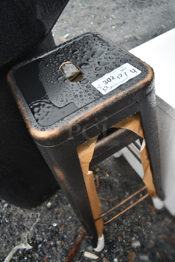 2 BRAND NEW SCRATCH AND DENT! Lancaster Table & Seating Metal Tolix Style Bar Stools. 2 Times Your Bid!  - Image 4 of 5