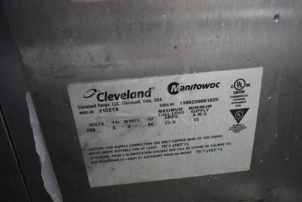 2011 Cleveland 21CET8 Stainless Steel Commercial Electric Powered Single Deck Steam Cabinet. 208 Volts, 3 Phase. - Image 6 of 6
