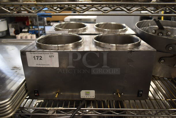 Server TWIN FS Stainless Steel Commercial Countertop 2 Well Food Warmer. 120 Volts, 1 Phase. Tested and Working! - Image 1 of 4