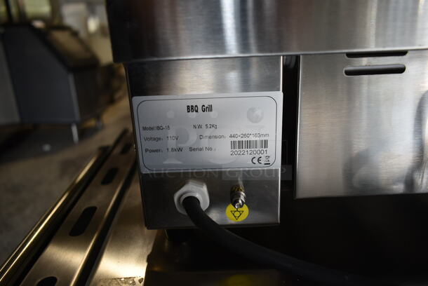 BRAND NEW SCRATCH AND DENT! 2022 Hoocoo IBG-18 Stainless Steel Commercial Countertop Electric Powered Barbecue BBQ Grill. 110 Volts, 1 Phase. Tested and Working! - Image 7 of 7