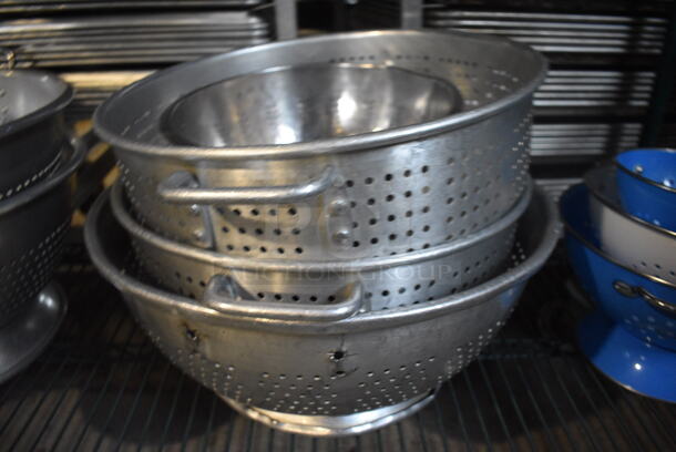 4 Various Metal Colanders. Includes 18x15x5. 4 Times Your Bid!