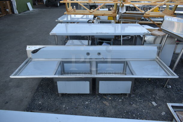 BRAND NEW SCRATCH AND DENT! Regency 600S22323224 Stainless Steel 2 Bay Sink w/ Dual Drain Boards. No Legs. Bays 23x23. Drain Boards 22.5x25 - Image 1 of 6