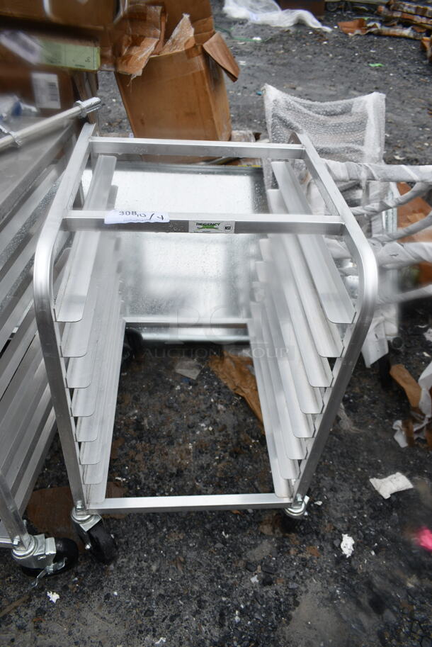 BRAND NEW SCRATCH AND DENT! Regency 600UPR8EL 8 Pan End Load Aluminum Undercounter Bun / Sheet Pan Rack - Image 2 of 5