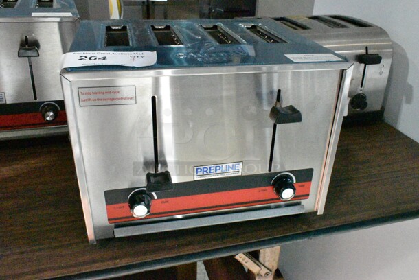 2021 PrepLine CT-120 Stainless Steel Countertop 4 Slot Toaster. 120 Volts, 1 Phase.  - Image 1 of 7