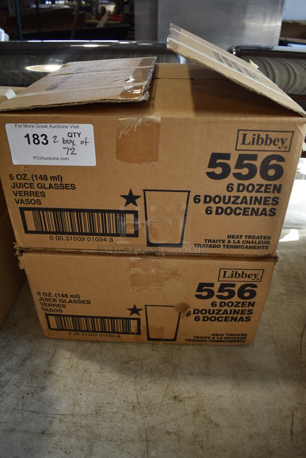 2 Boxes of 72 BRAND NEW Libbey 556 Heat Treated 5 oz Juice Glasses. 2.25x2.25x3.5. 2 Times Your Bid!  - Image 2 of 6