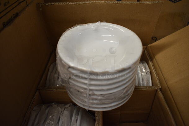 108 BRAND NEW IN BOX! Tuxton ALD-046 White Ceramic Bowls. 4.75x4.75x1.5. 108 Times Your Bid!