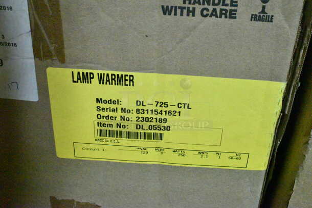 3 BRAND NEW IN BOX! Items; 1 Hatco DL-725-CTL Heat Lamp and 2 Hatco DL-750-CTL Heat Lamp. 120 Volts, 1 Phase. 3 Times Your Bid!  - Image 4 of 5