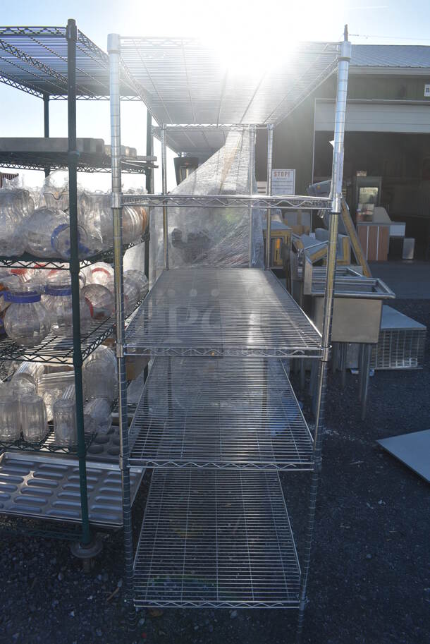 Metro Chrome Finish 5 Tier Wire Shelving Unit. BUYER MUST DISMANTLE. PCI CANNOT DISMANTLE FOR SHIPPING. PLEASE CONSIDER FREIGHT CHARGES. 60x24x74 - Image 4 of 4