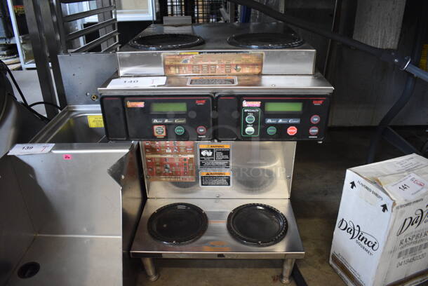 2013 Bunn Model AXIOM 2/2 TWIN Stainless Steel Commercial Countertop 4 Burner Coffee Machine. 120/208-240 Volts, 1 Phase. 16x18x24