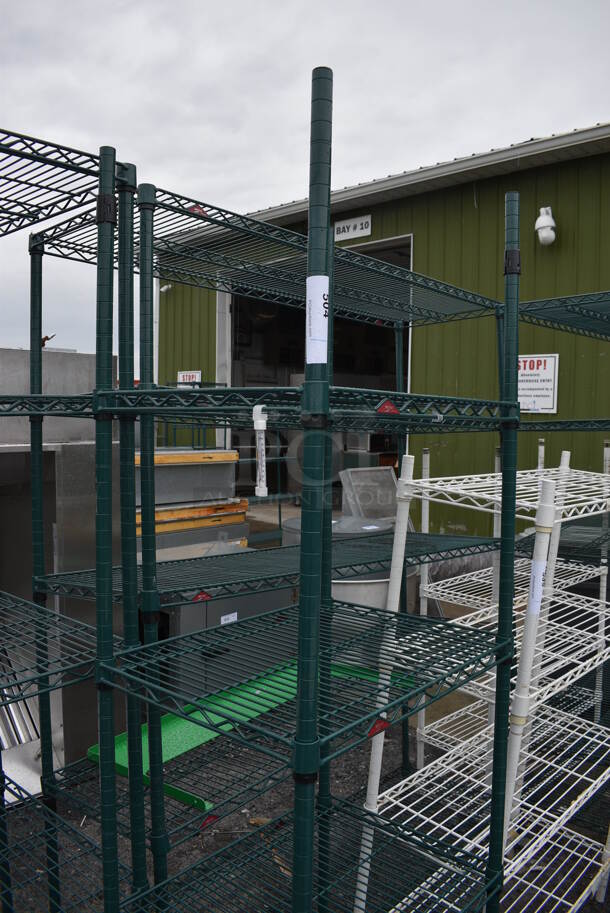 Metro Green Finish 4 Tier Shelving Unit. BUYER MUST DISMANTLE. PCI CANNOT DISMANTLE FOR SHIPPING. PLEASE CONSIDER FREIGHT CHARGES. 24x18x75 - Image 3 of 3