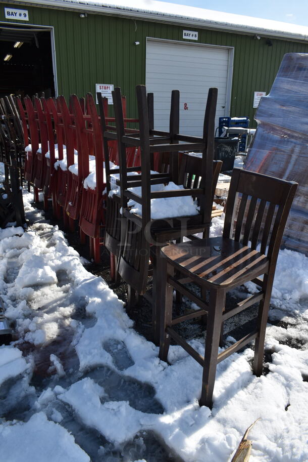 18 Wooden Bar Height Chairs. 18 Times Your Bid! - Image 3 of 5