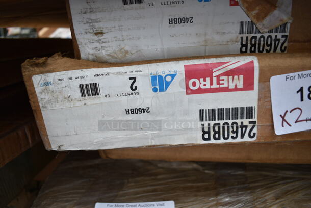 2 Boxes of 2 BRAND NEW SCRATCH AND DENT! Metro 2460BR Super Erecta Brite Wire Shelf - 24" x 60". 2 Times Your Bid! May Be Missing Pieces.  - Image 3 of 4