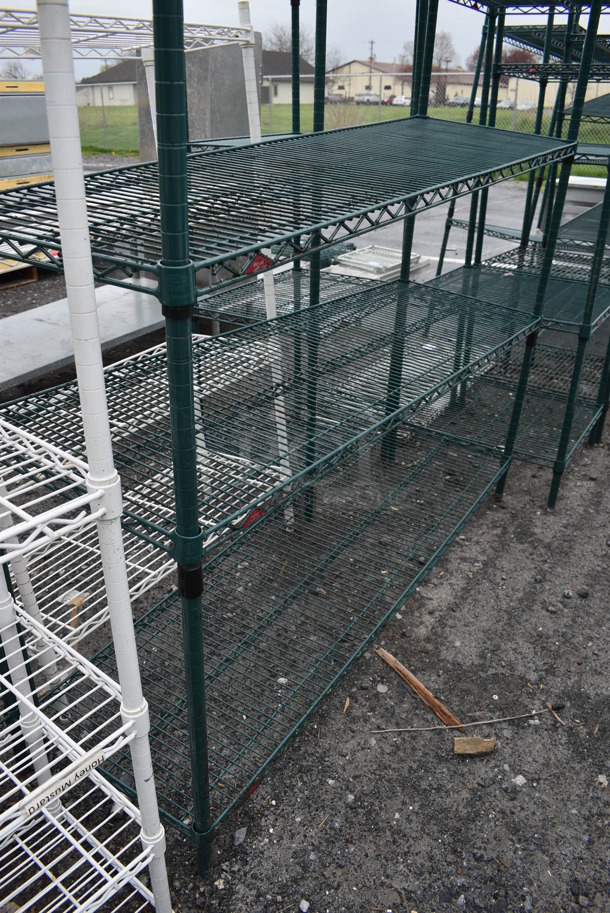Metro Green Finish 5 Tier Shelving Unit. BUYER MUST DISMANTLE. PCI CANNOT DISMANTLE FOR SHIPPING. PLEASE CONSIDER FREIGHT CHARGES. 60x18x74 - Image 2 of 3