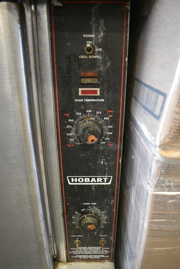 2 Hobart Stainless Steel Commercial Natural Gas Powered Full Size Convection Oven w/ Solid Doors, Metal Oven Racks and Thermostatic Controls on Commercial Casters. 40x33x69.5. 2 Times Your Bid! - Image 5 of 7