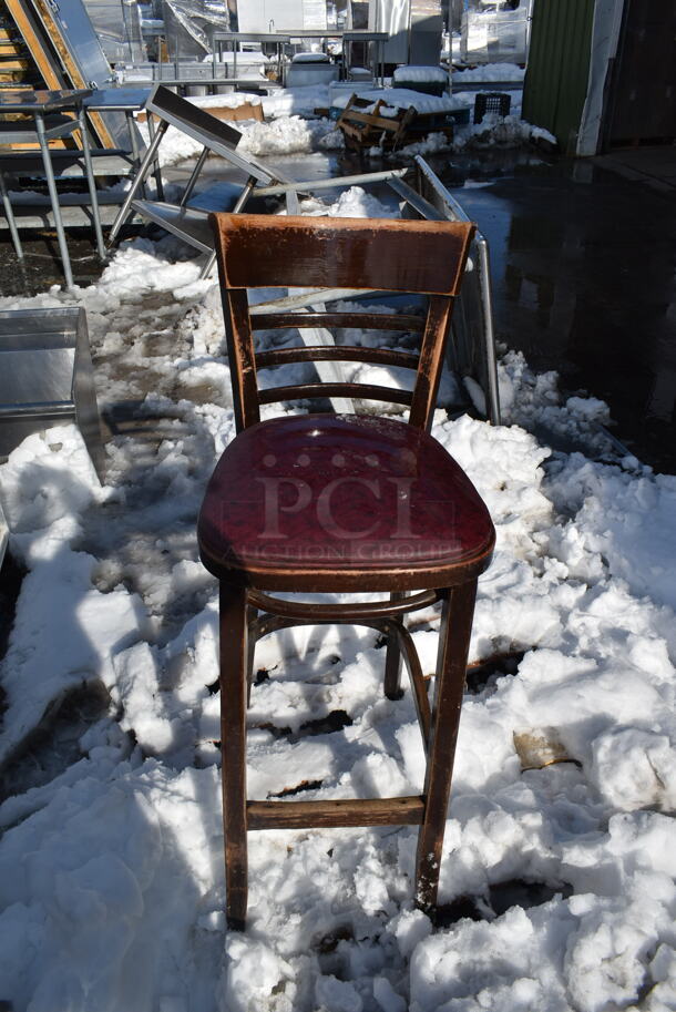 18 Wooden Bar Height Chairs. 18 Times Your Bid! - Image 5 of 6