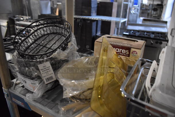 ALL ONE MONEY! Tier Lot of Various BRAND NEW Items Including Metal Baskets and Poly Lid - Image 2 of 4