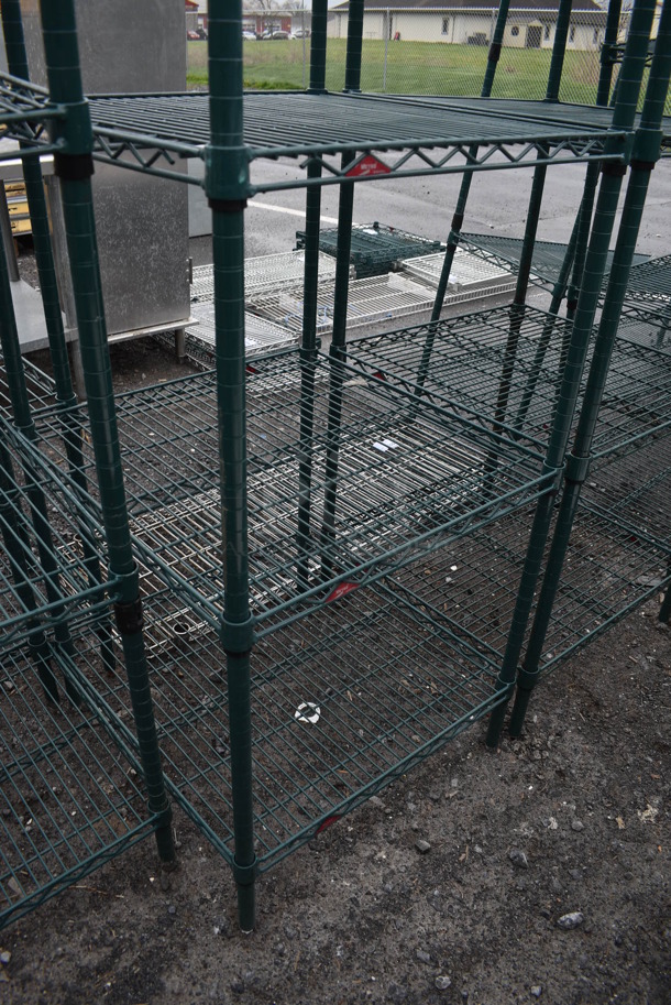 Metro Green Finish 5 Tier Shelving Unit. BUYER MUST DISMANTLE. PCI CANNOT DISMANTLE FOR SHIPPING. PLEASE CONSIDER FREIGHT CHARGES. 24x24x74 - Image 3 of 3