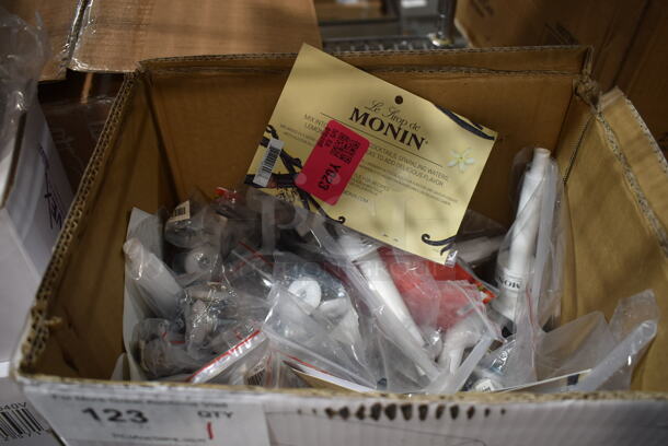 BRAND NEW SCRATCH AND DENT! Lot of Various Items Including Monin Pump Lids